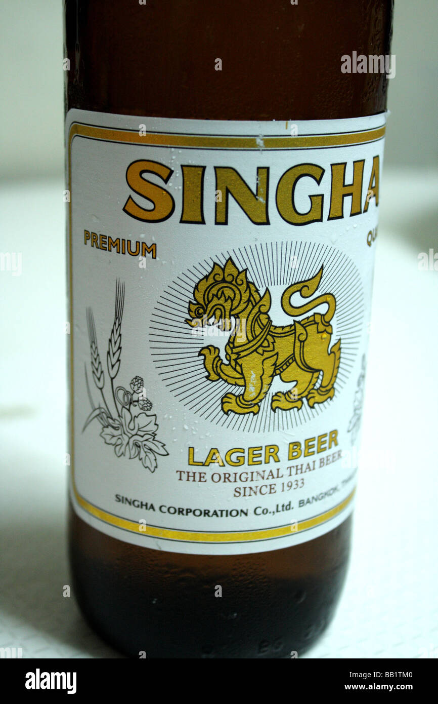 Singha Thai beer Stock Photo