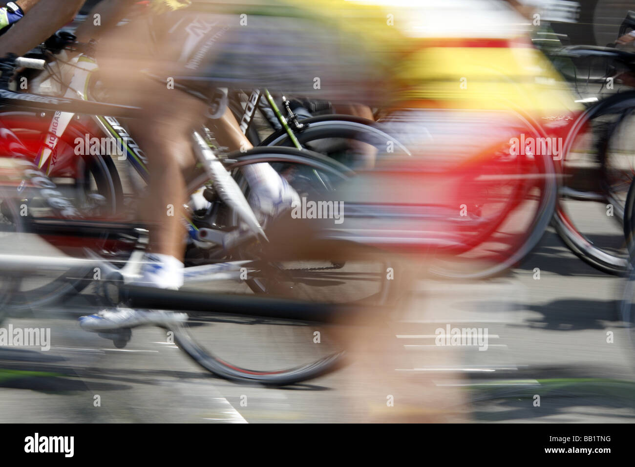 professional bike riders in road street race in city town Stock Photo ...