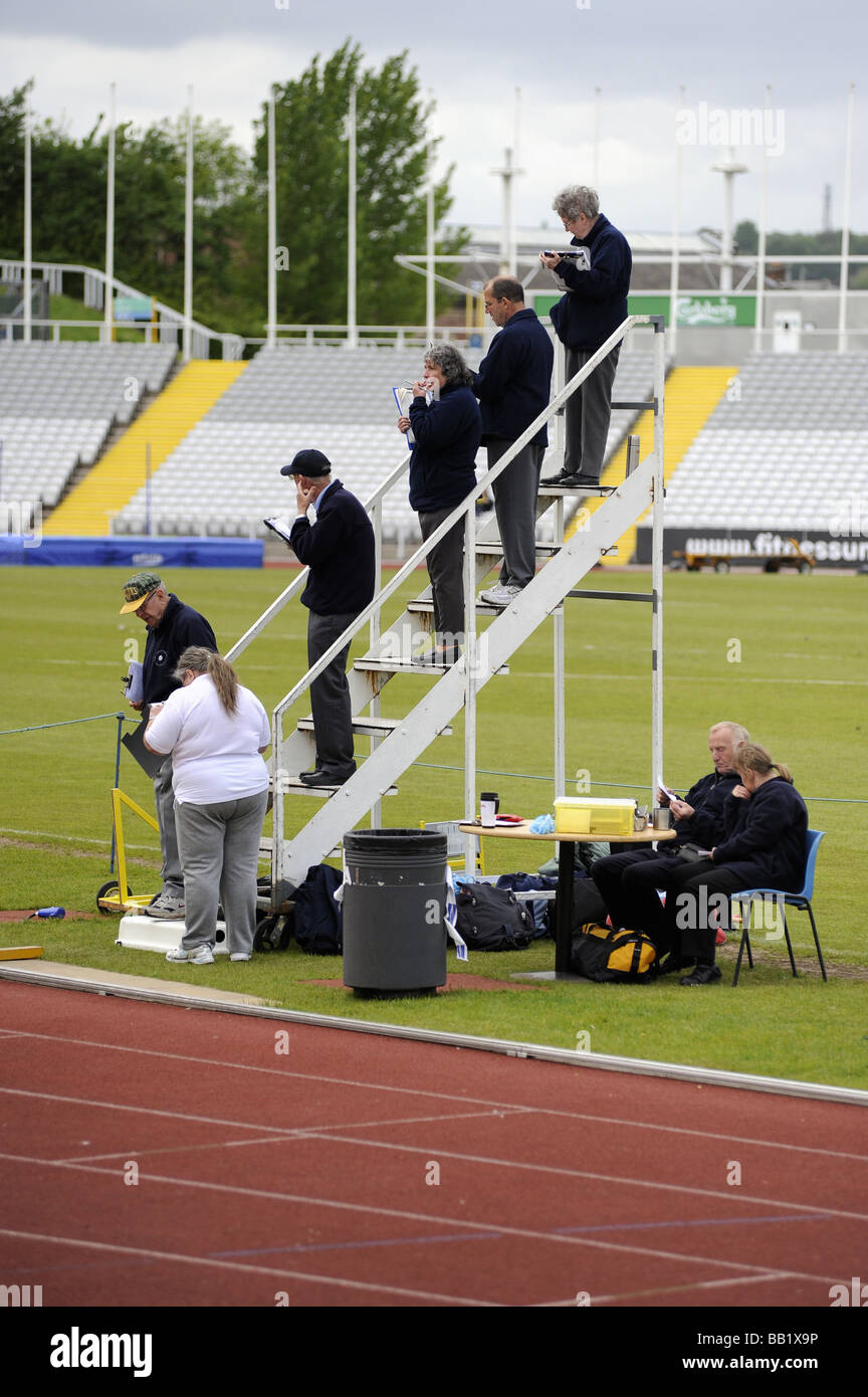 Track Judges at Athletics Stock Photo Alamy