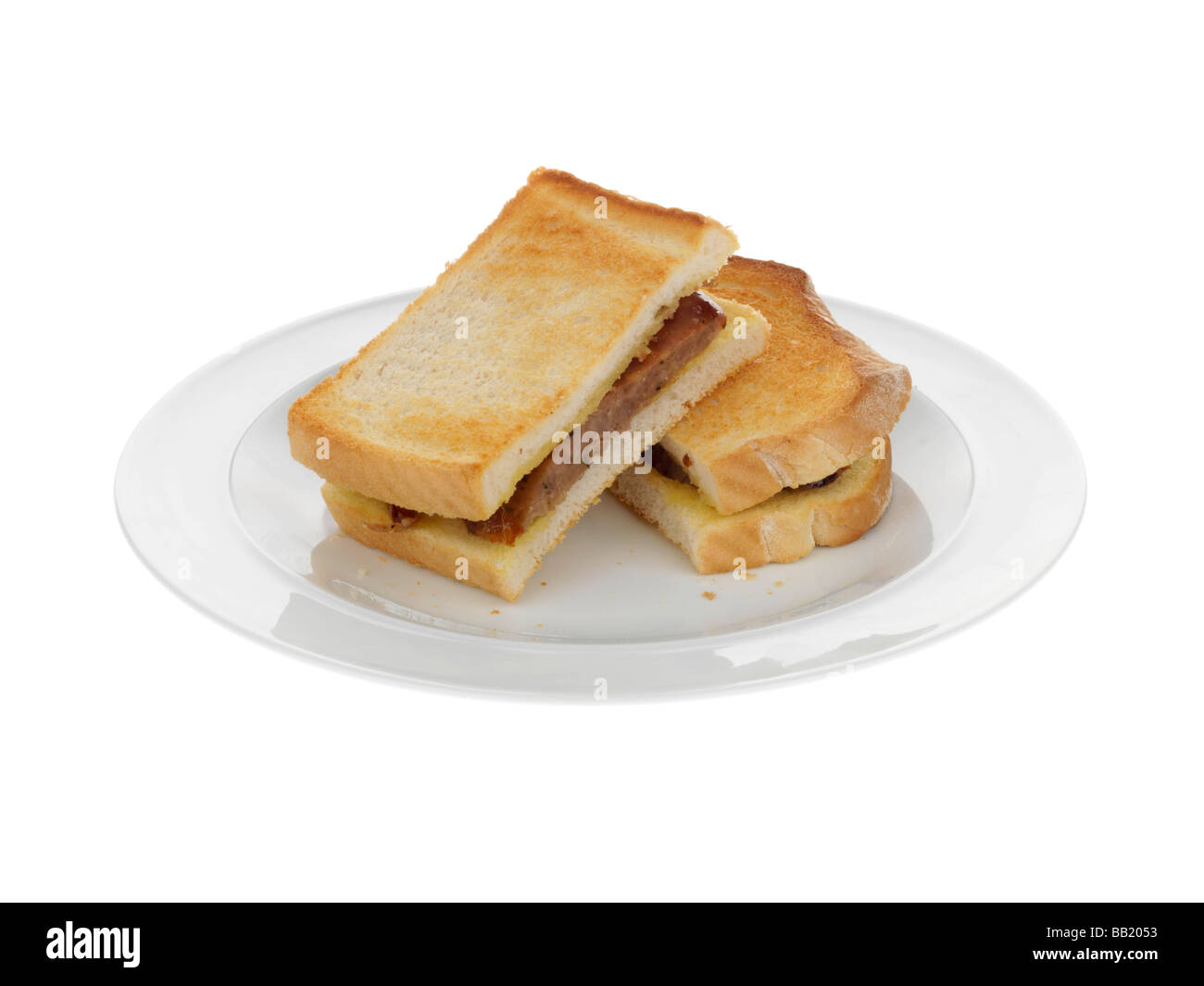 Toasted Sausage Sandwich Stock Photo