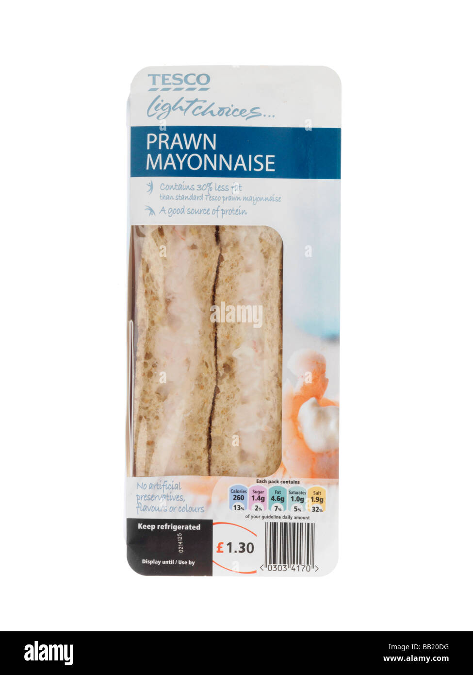 Prawn Mayonnaise Sandwich Stock Photo