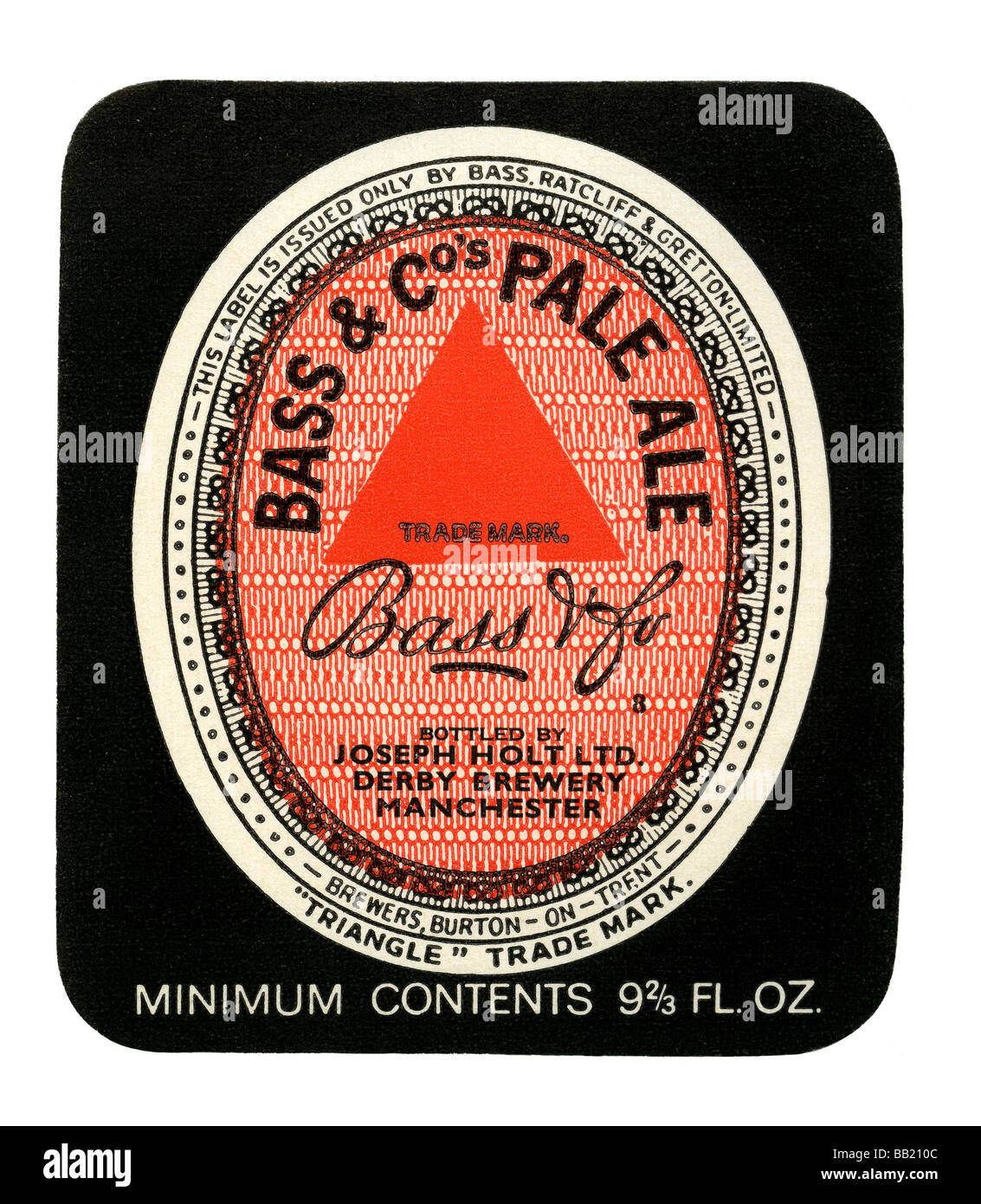Old British beer label for Bass and Co's Pale Ale, Burton-upon-Trent, Staffordshire Stock Photo