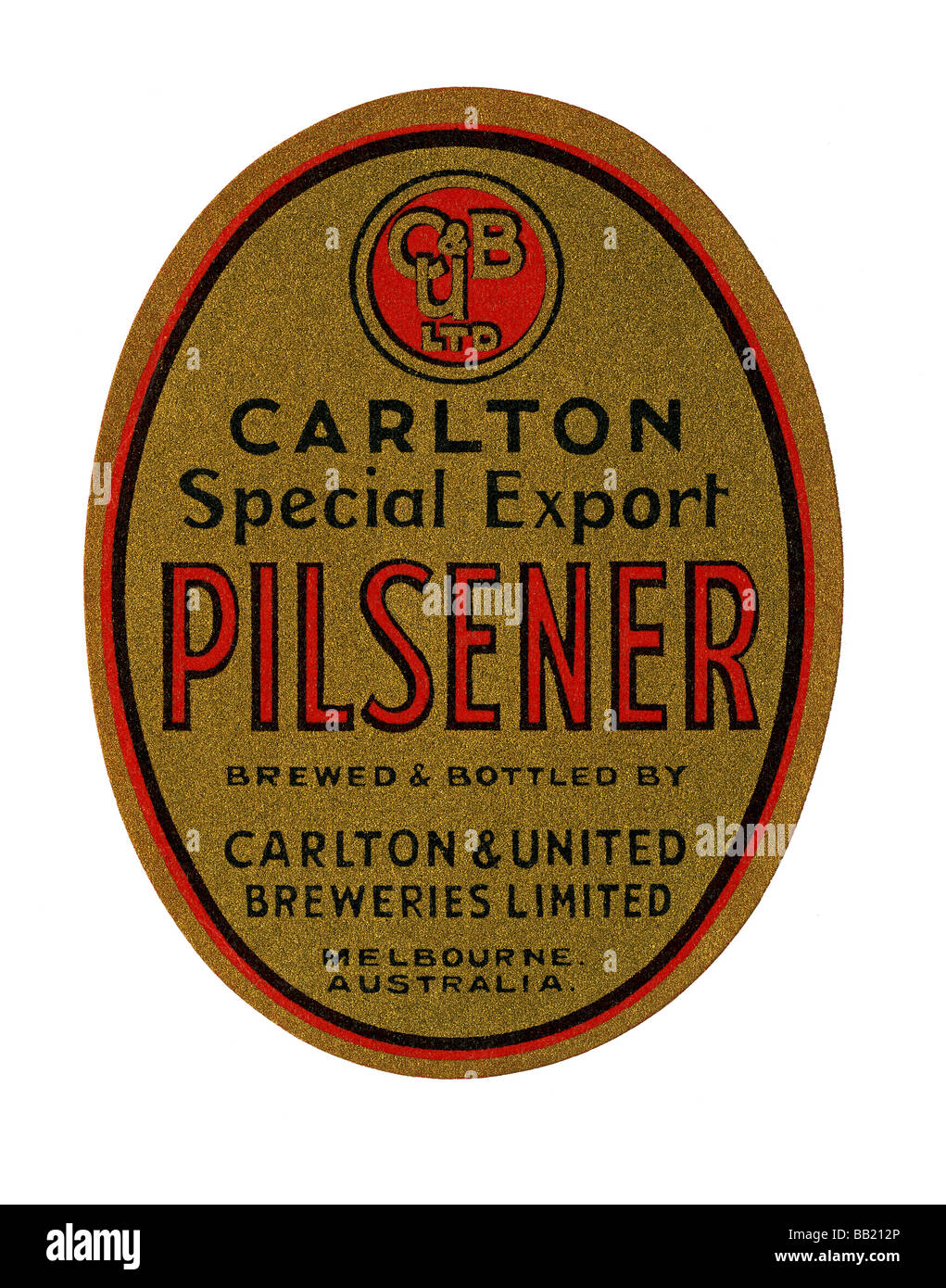 egyptisk Interessant visuel Old Australian beer label for Carlton Special Export Pilsener, Melbourne,  Victoria Stock Photo - Alamy