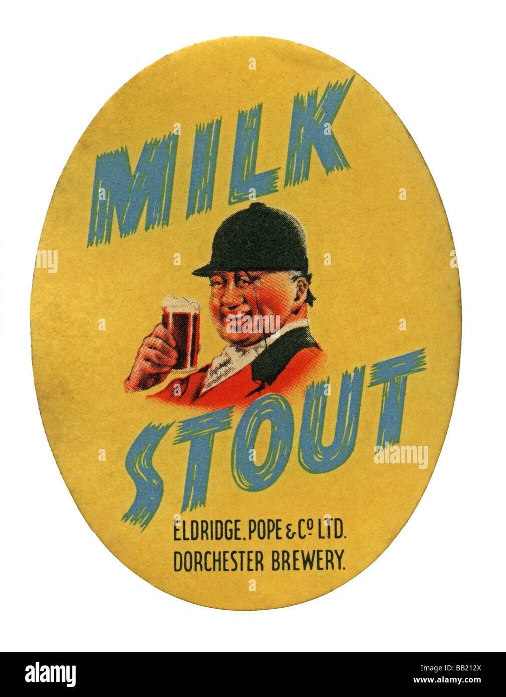 Old British beer label for Eldridge Pope's Milk Stout, Dorchester, Dorset Stock Photo
