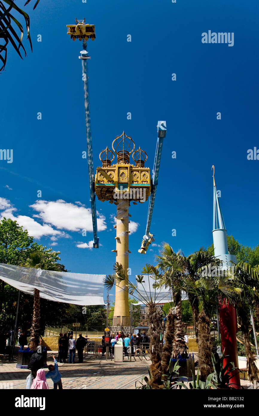 The Vertigo attraction in Tivoli Copenhagen Stock Photo