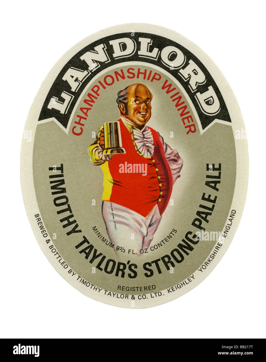 Old British beer label for Timothy Taylor's Landlord, Keighley, West Yorkshire Stock Photo
