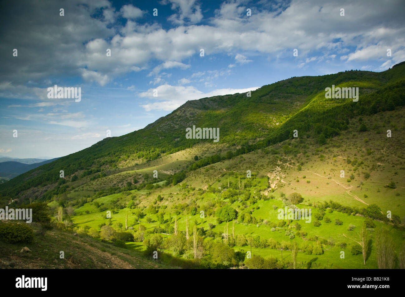 MACEDONIA, Pelister National Park, Maloviste Village. Old Vlach mountain village-Spring Landscape Stock Photo