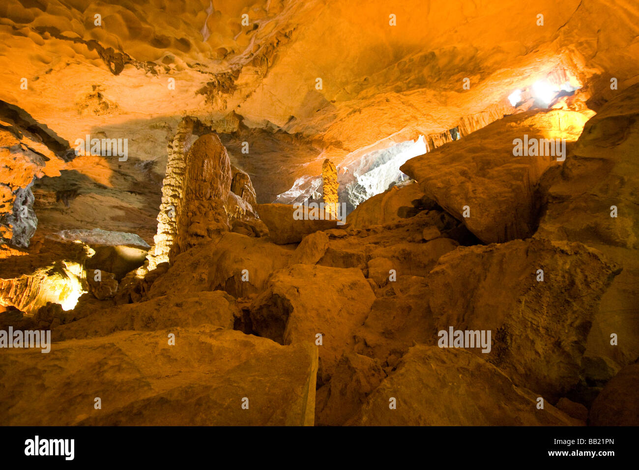 Hang Sung Sot, also known as the Cave of Awe, Bo Hon Island, Halong Bay
