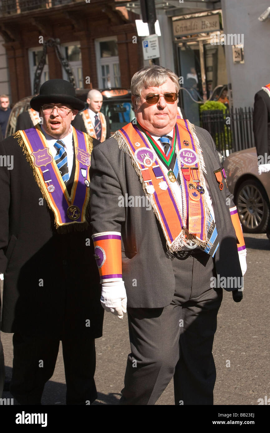 Orangeman marching during Orangemen Parade in London Stock Photo Alamy