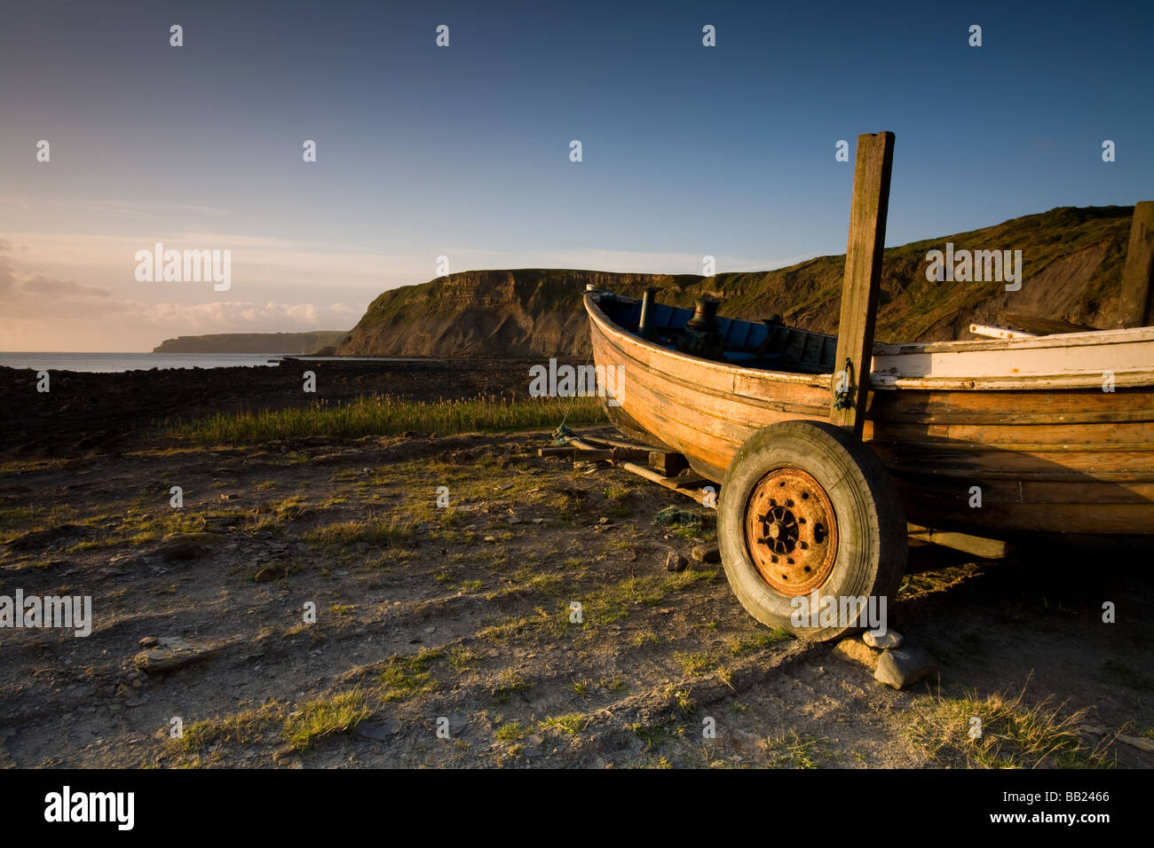 Boats Fishermens in an Early Morning Dawn at Port Mulgrave on the