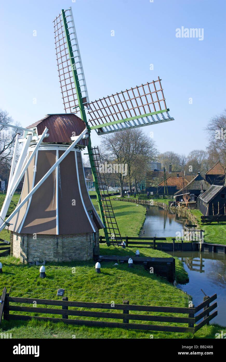 Europe, Netherlands, North Holland, West-Frisia, Enkhuizen, Zuider Zee Museum, windmill Stock Photo