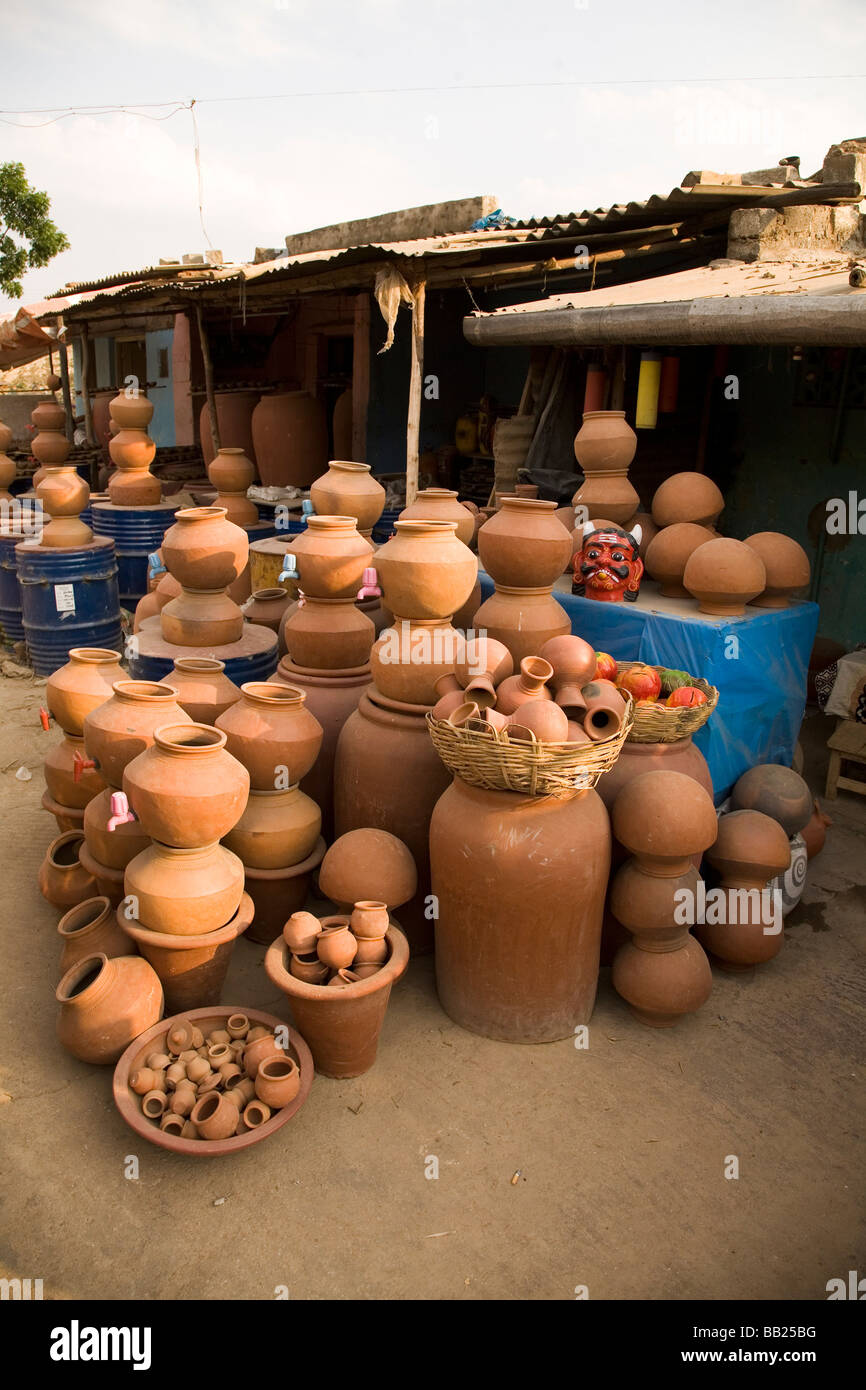 A stall selling pottery goods in Bangalore, India. A section of the city is known as Pottery