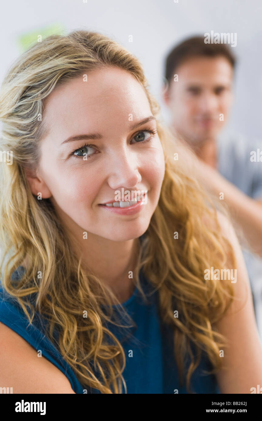 Portrait of a woman smiling Stock Photo - Alamy