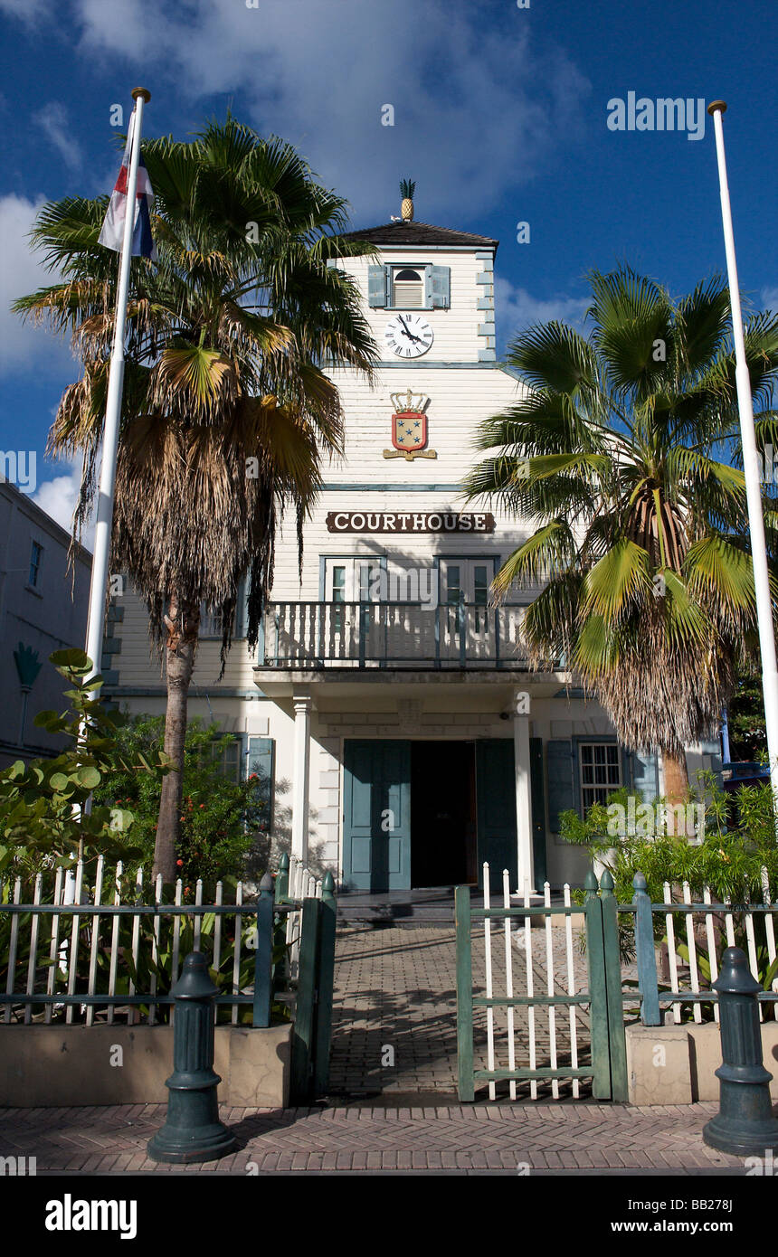 Sint Maarten Philipsburg courthouse Stock Photo