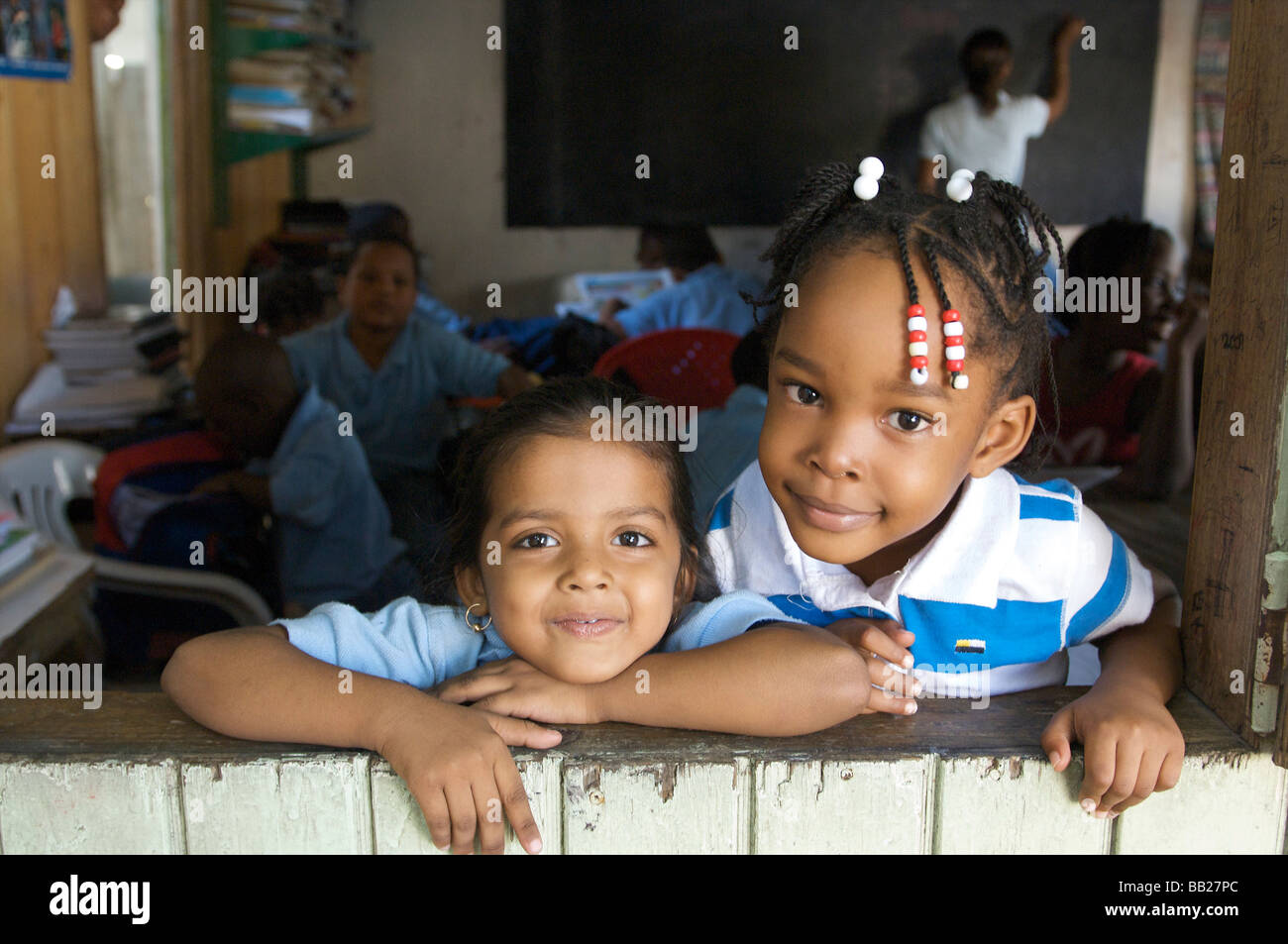 Sint Maarten Philipsburg a school for children of illegal immigrants tucked away in a dirty alley Stock Photo