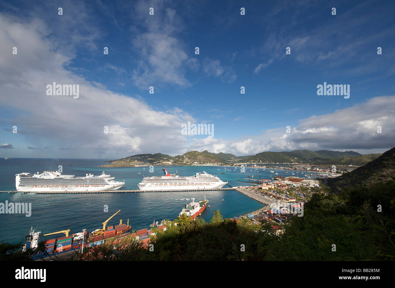 Sint Maarten Philipsburg Cruise pier and Terminal Stock Photo