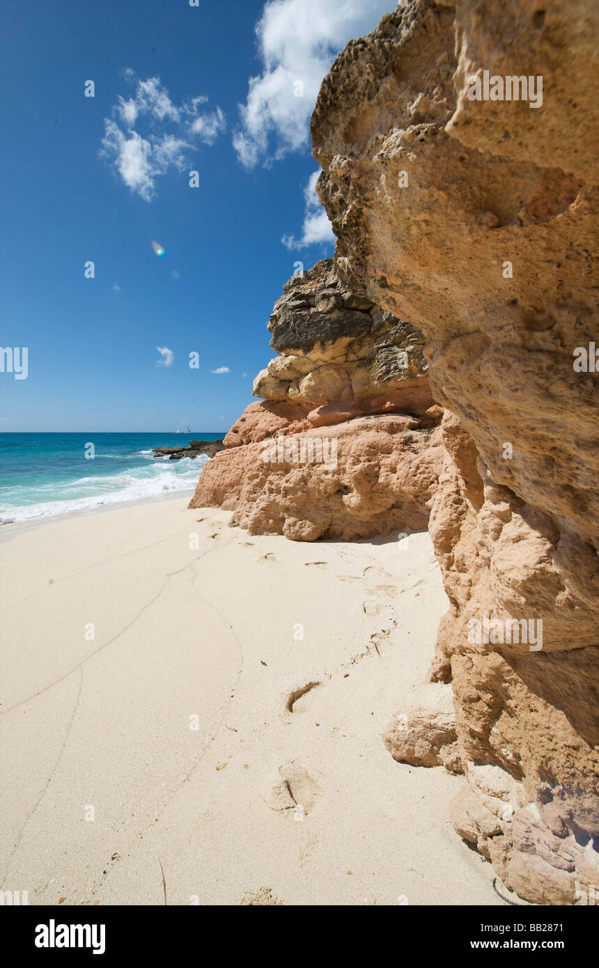 Sint Maarten Cupecoy beach Stock Photo - Alamy