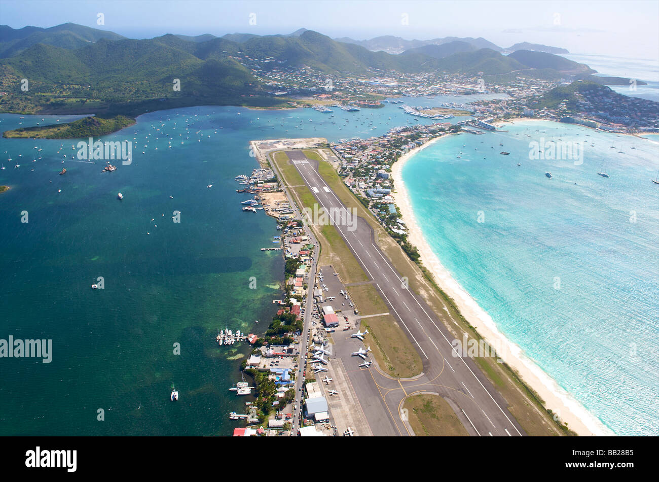 Sint Maarten the Princess Juliana International Airport Stock Photo