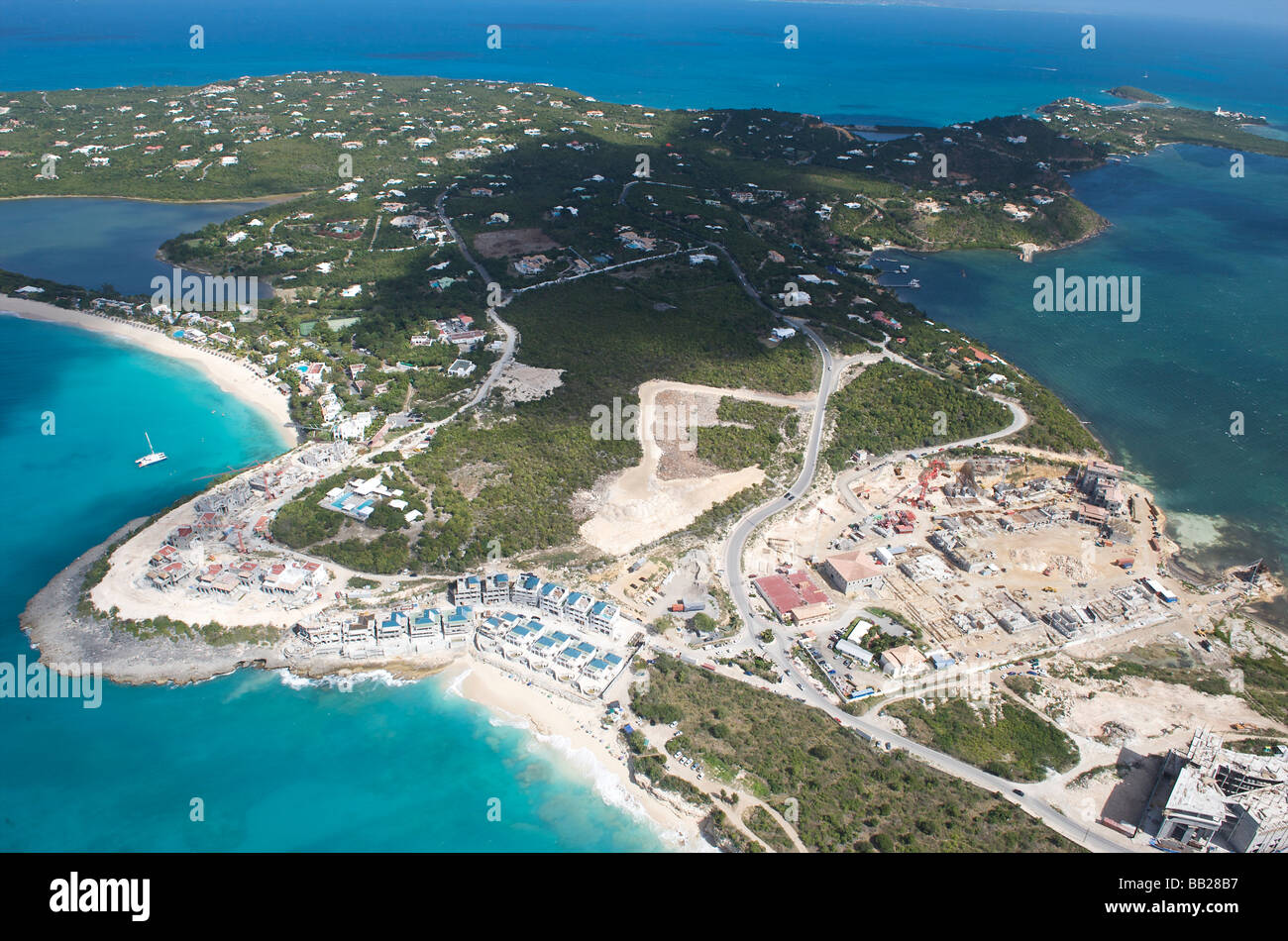 Sint Maarten Simpson Bay area and Long Beach Stock Photo Alamy