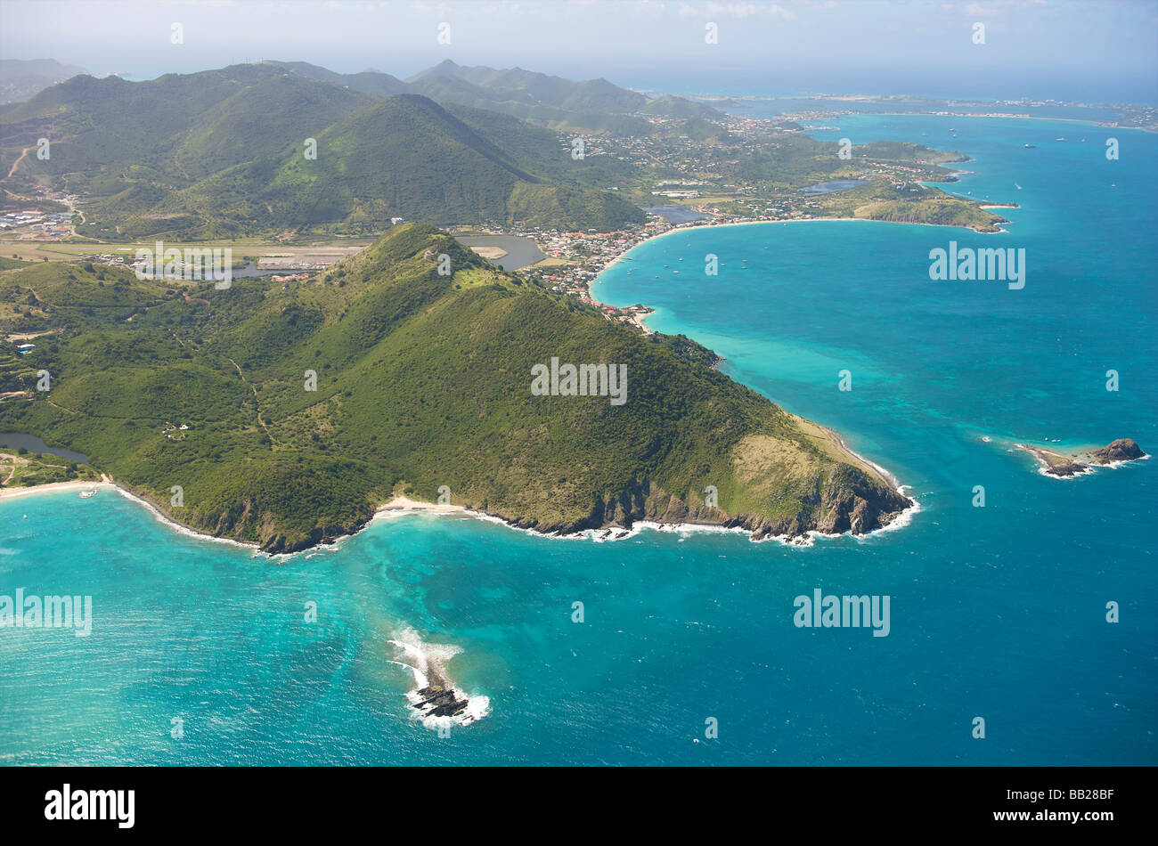 St Martin Bell Point and Grand Case Stock Photo