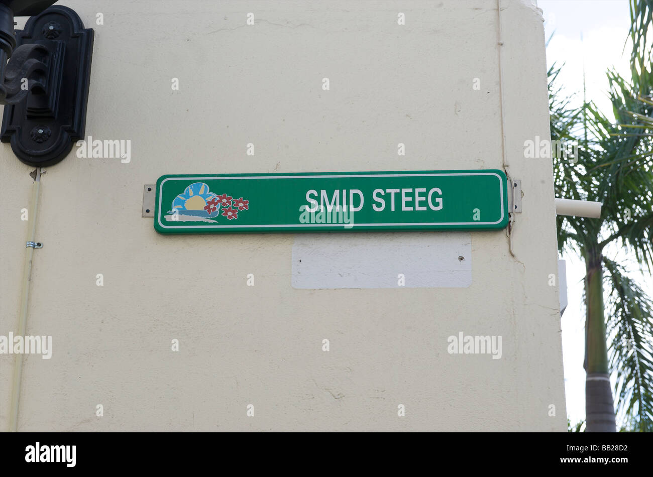 Sint Maarten Philipsburg Dutch streetnames Stock Photo