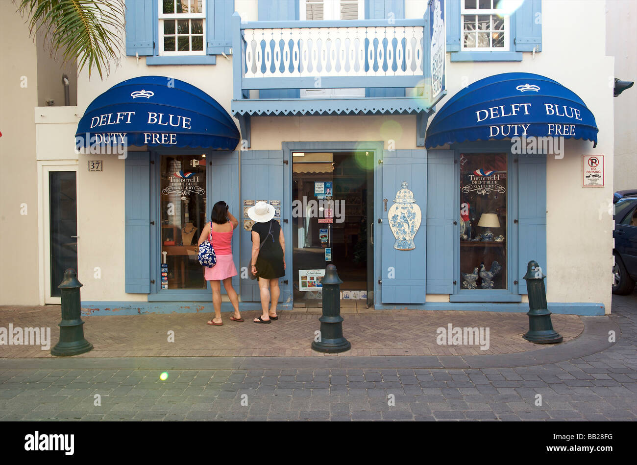 Sint Maarten Philipsburg tourist shopping area Stock Photo