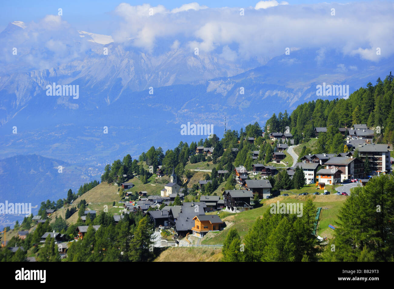 Swiss Mountain Settlement A View Of The Swiss Mountain Of Chandolin One Of