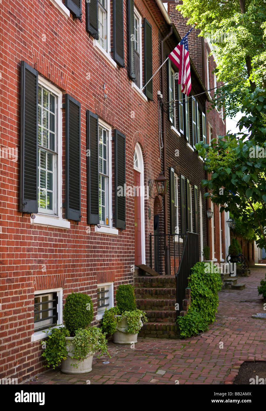 ALEXANDRIA VIRGINIA USA Historic row houses on North Royal Street Stock