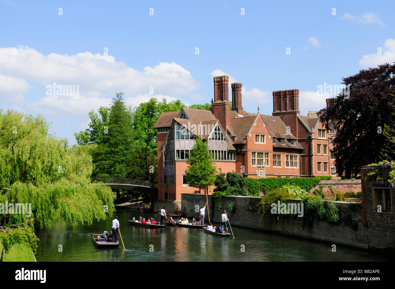 Punting on the River Cam Cambridge England Uk Stock Photo
