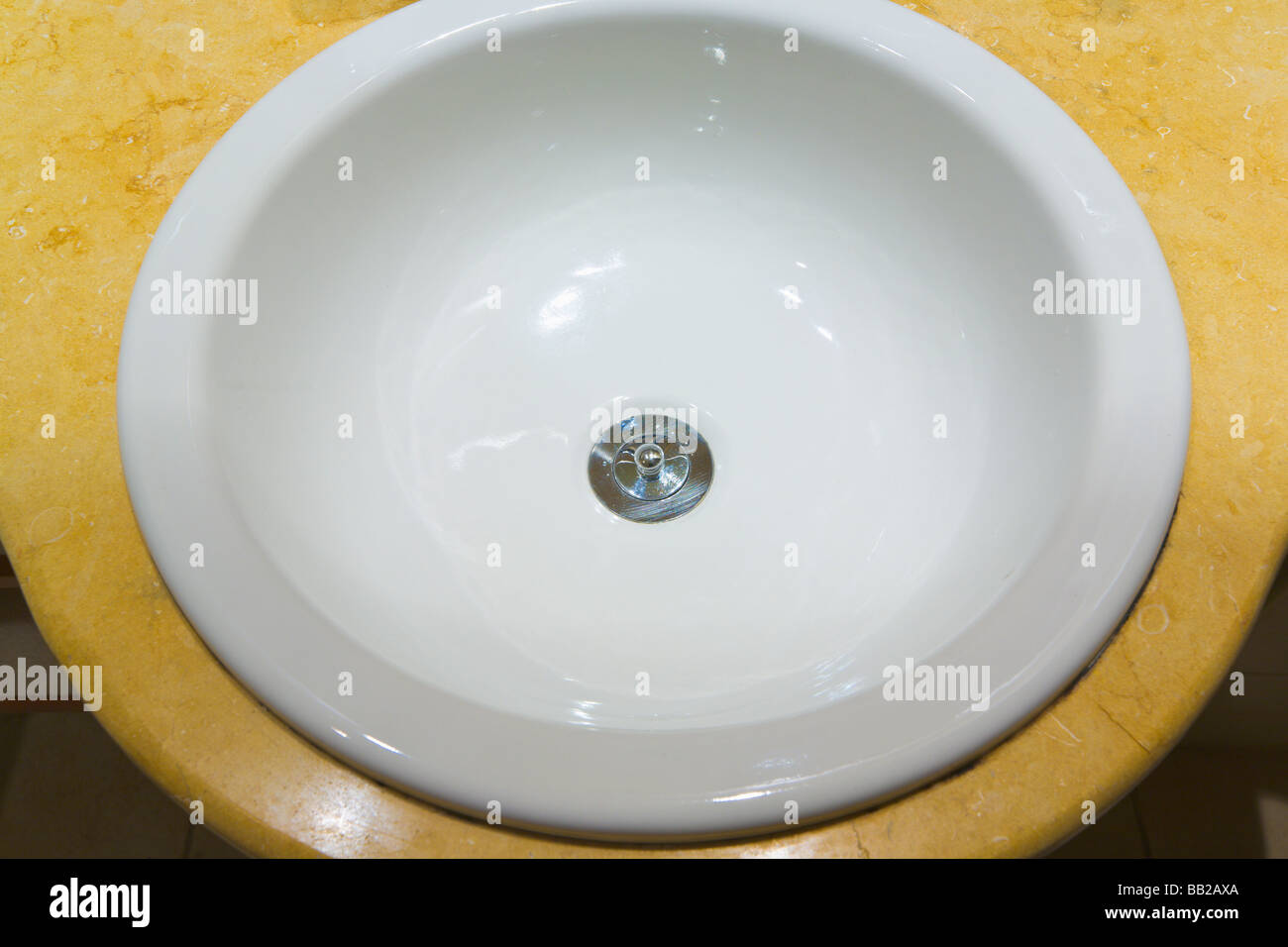 Ceramic wash basin in a bathroom Stock Photo