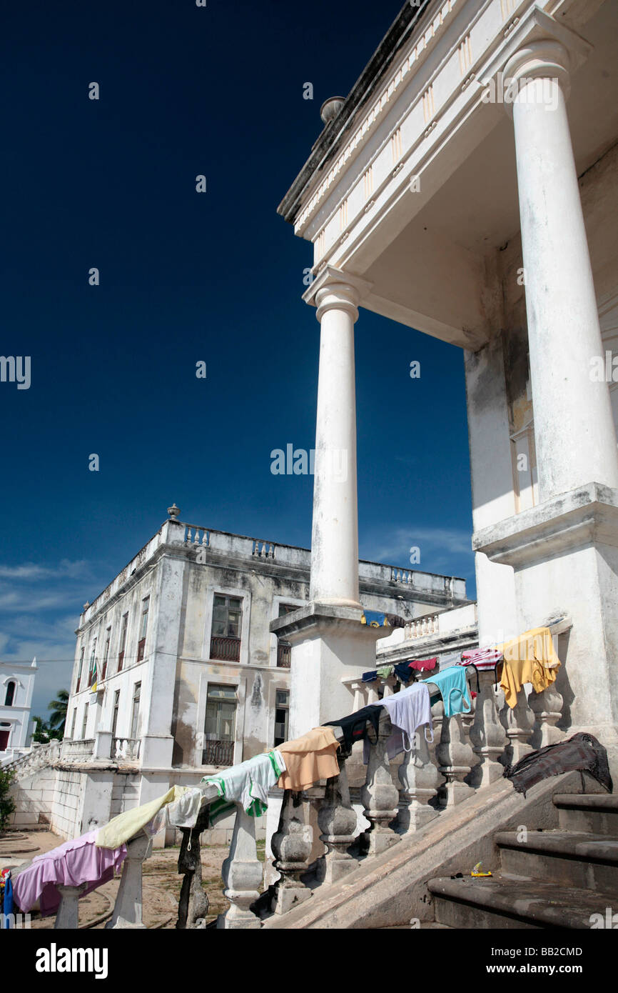 The old colonial Portuguese hospital on Ilha Mozambique Stock Photo