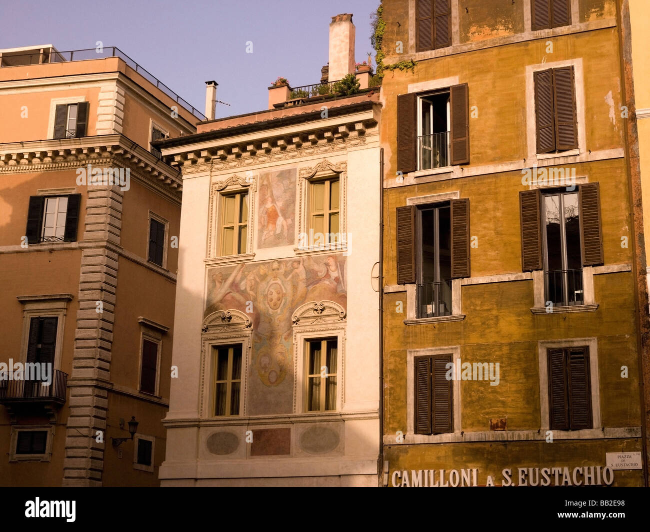 Apartment houses on Old town; Rome, Italy Stock Photo