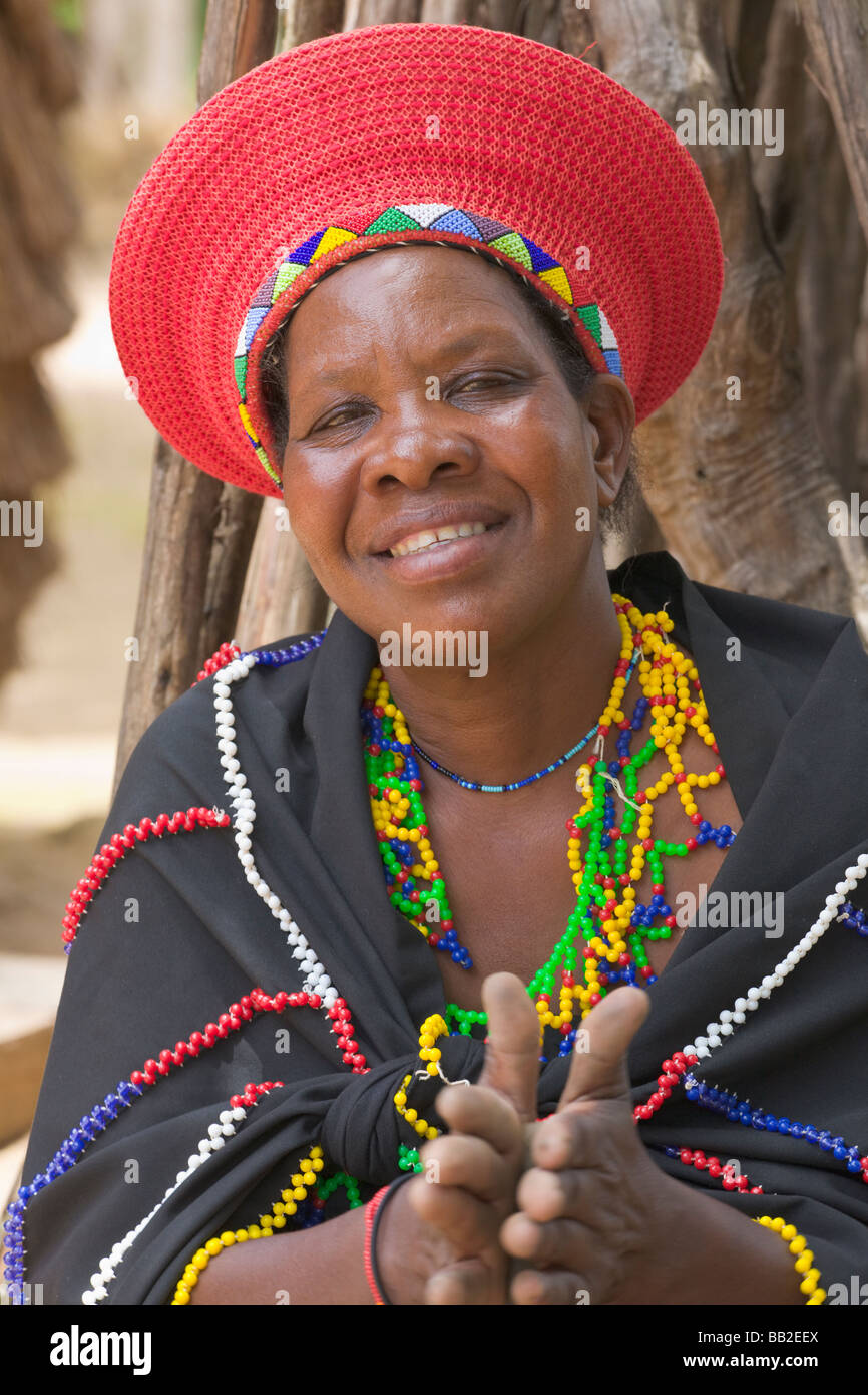 Portrait of Zulu woman, KwaZulu Natal, 'South Africa' Stock Photo