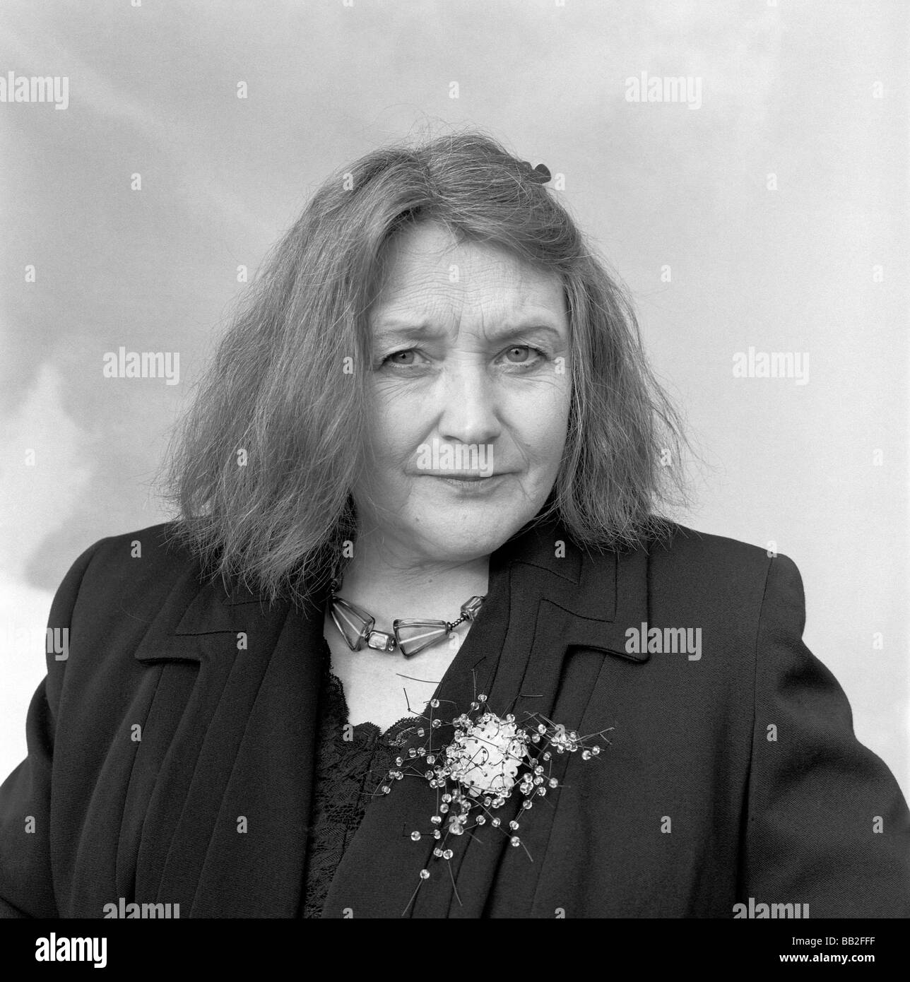 Welsh author Menna Elfyn at the Hay Festival in Hay on Wye Wales UK Stock Photo