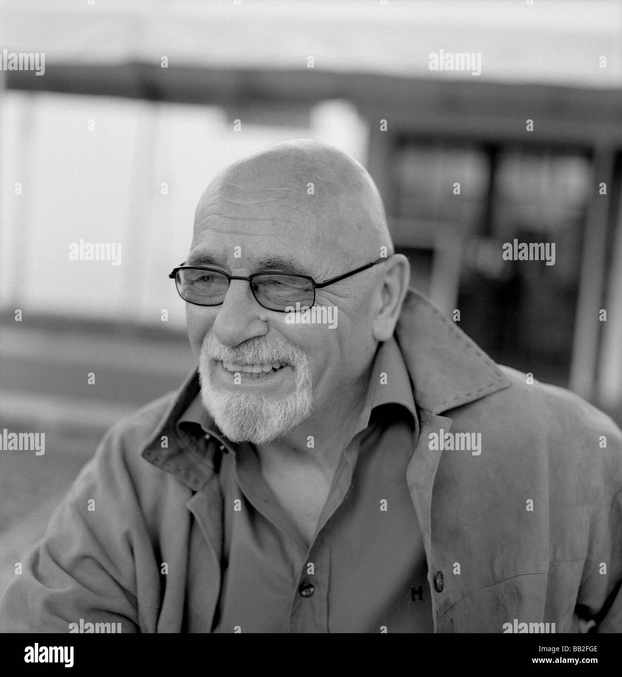 British childrens author Brian Jacques at the Hay Festival Hay-on-Wye Wales UK Stock Photo