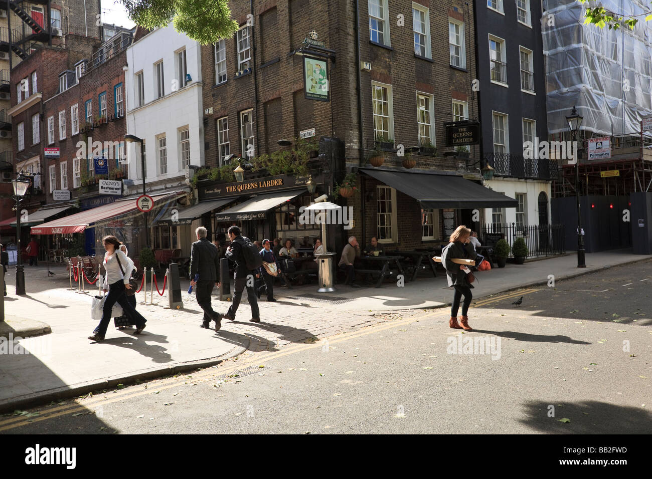 The Queens Larder Pub, Cosmo Place, with outside drinkers and smokers ...