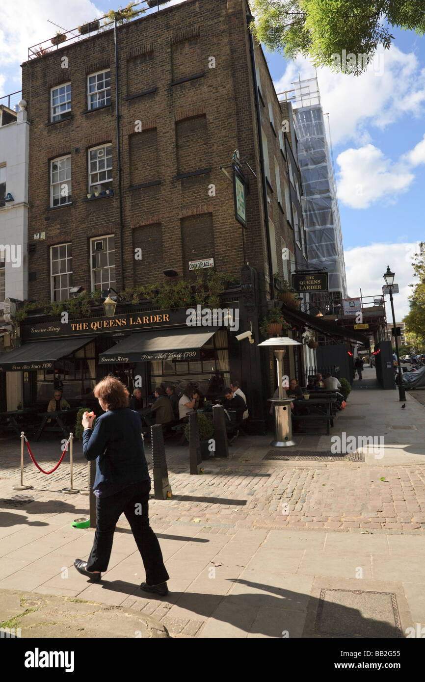 The Queens Larder Pub, Cosmo Place, with outside drinkers and smokers