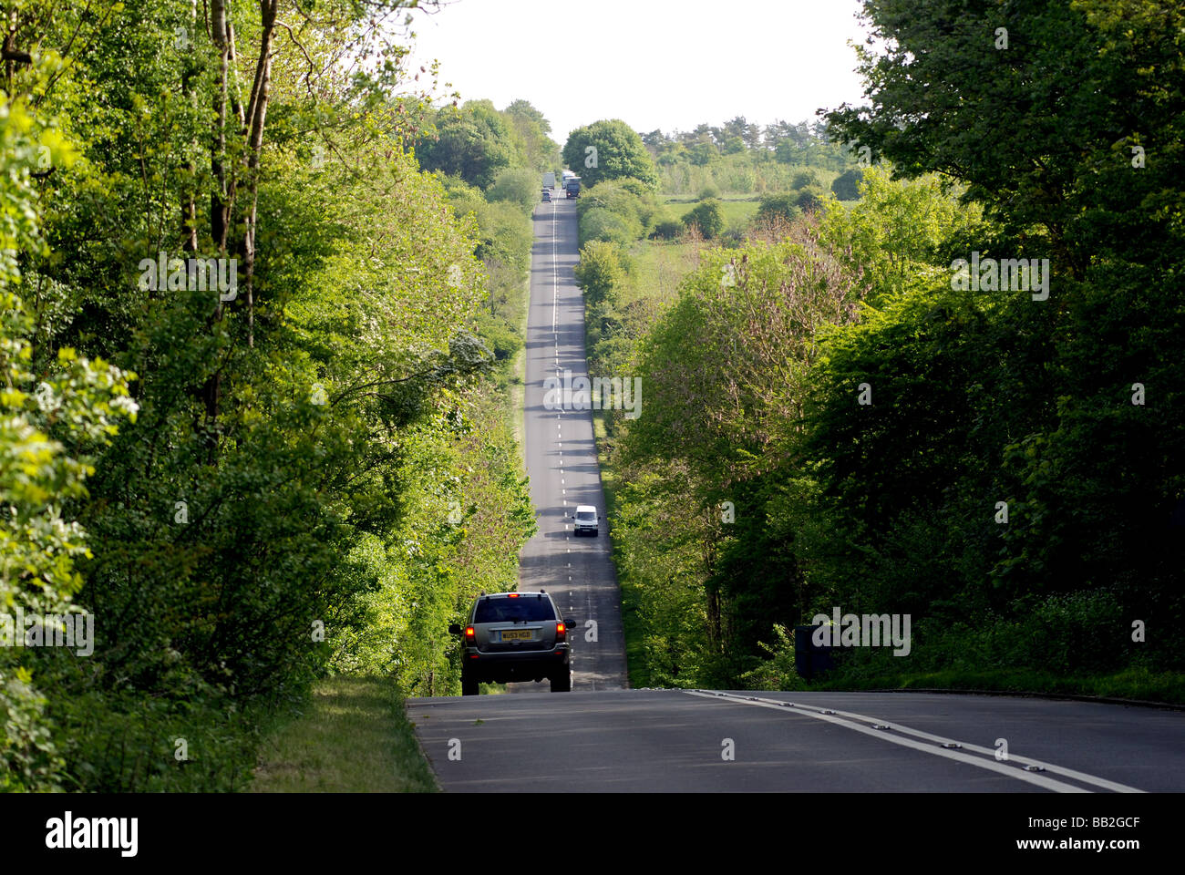 The Fosse Way near Northleach, Gloucestershire, England, UK Stock Photo