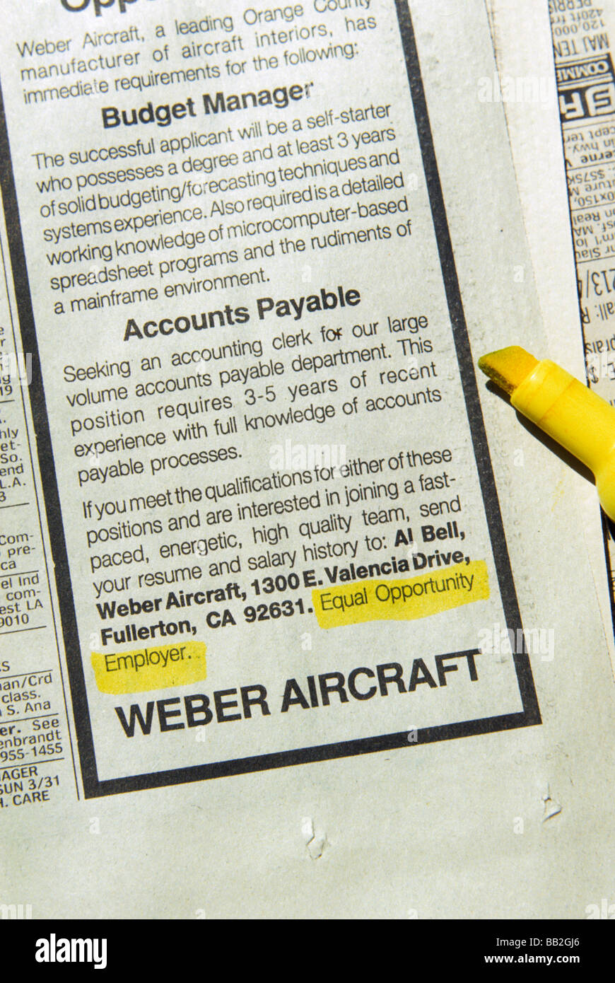 Job ad employ human resource hi-res stock photography and images 