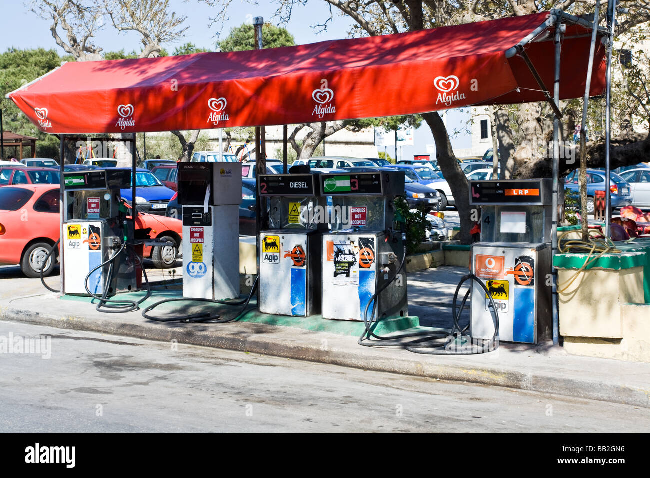 Old style petrol station in Rabat Malta Stock Photo Alamy