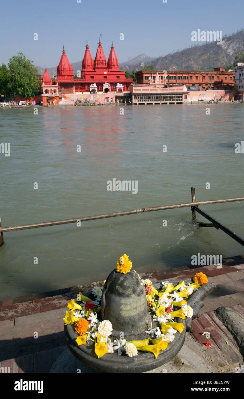 Shiva lingam. Ganges river. Haridwar. Uttarakhand. India Stock Photo