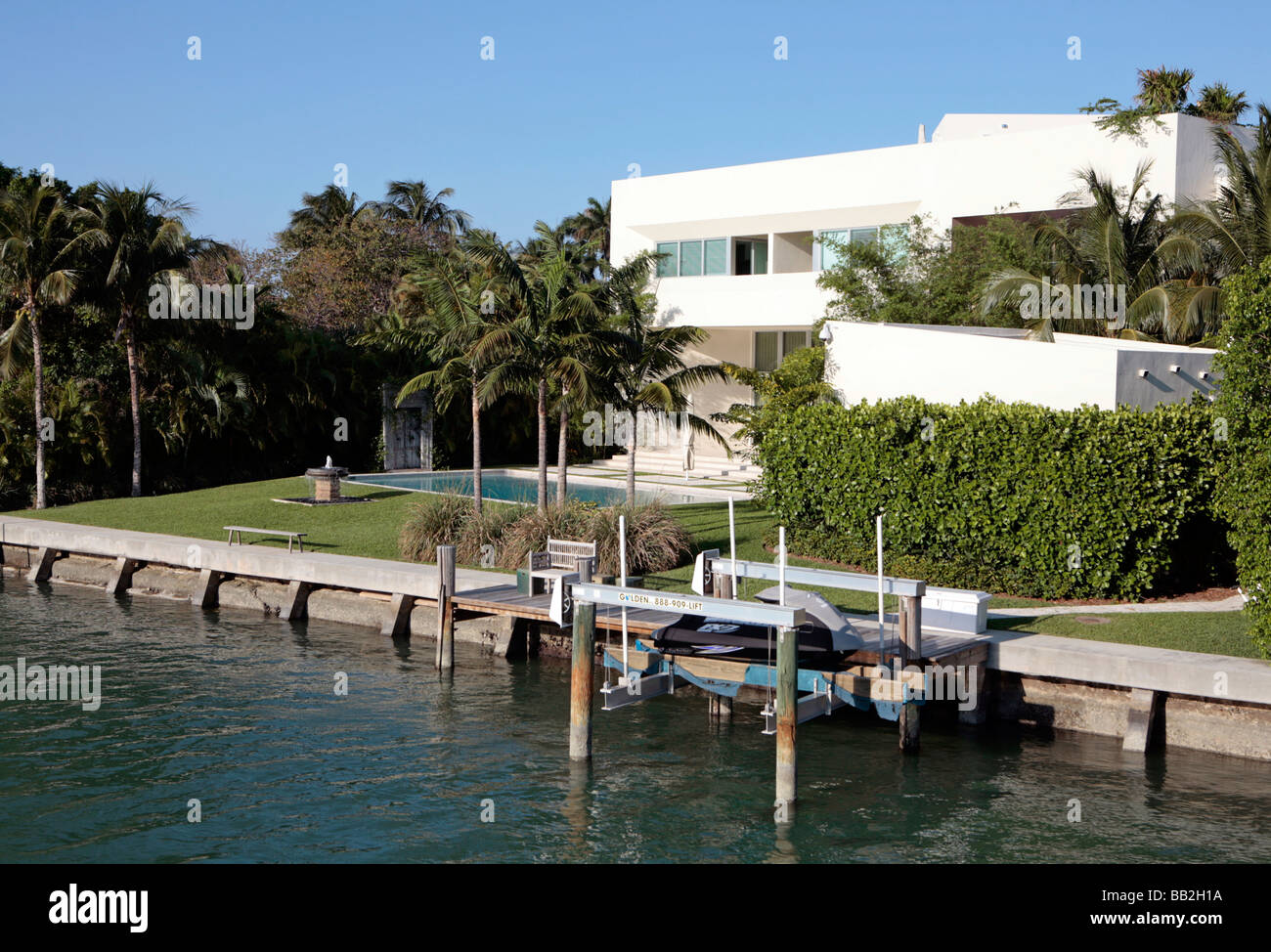 Waterfront Luxury home in Miami, Florida USA Stock Photo Alamy