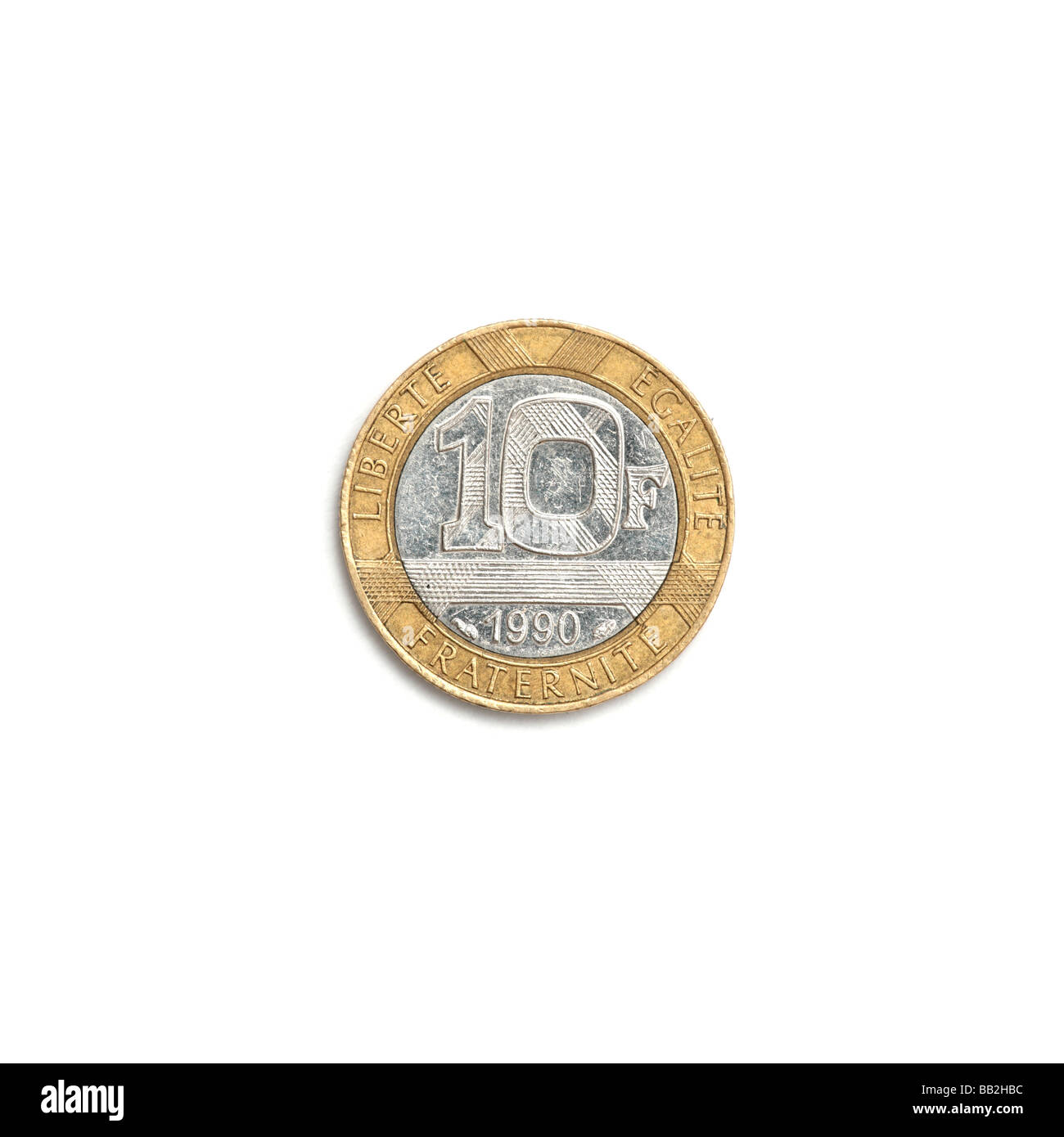 "French 10 franc coin Stock Photo - Alamy