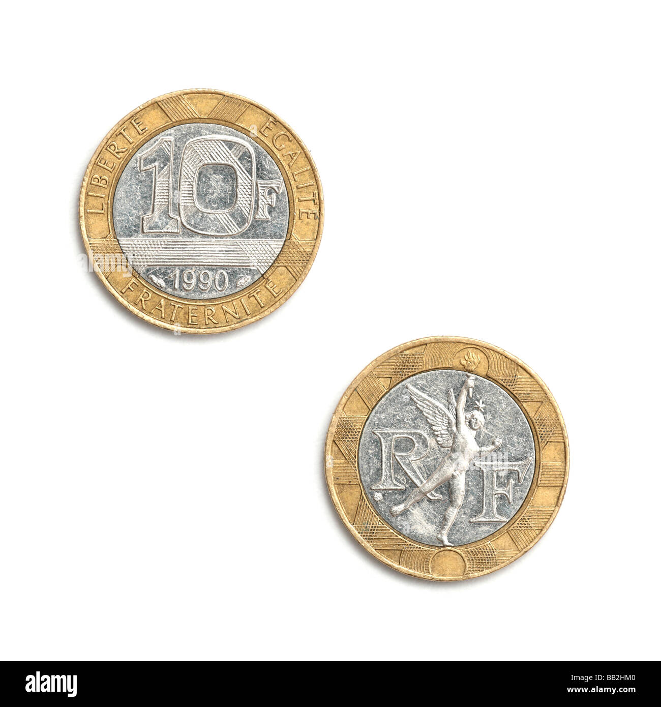 "French 10 franc coin Stock Photo - Alamy