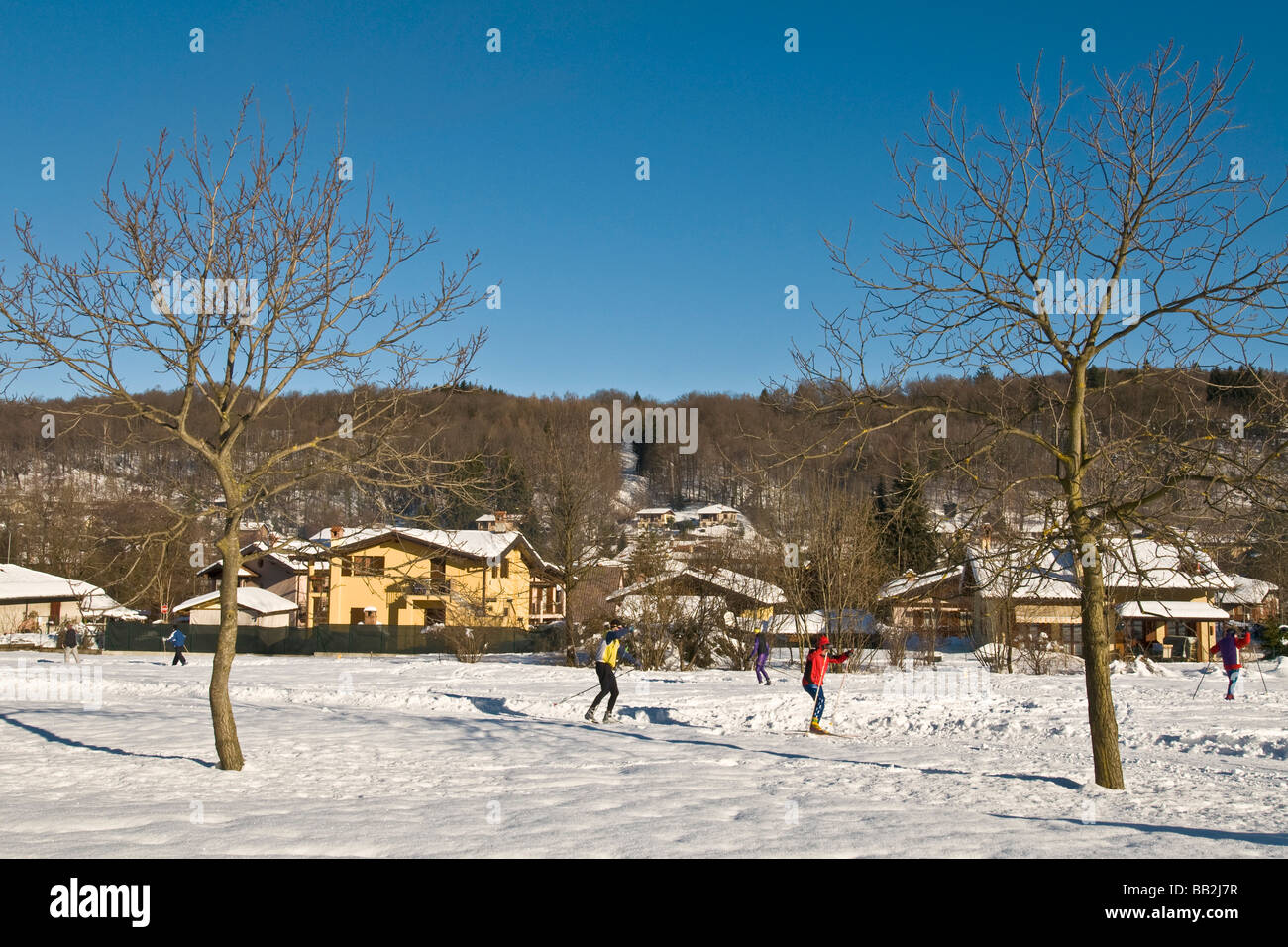 Cross country skiing Brinzio Province of Varese Italy Stock Photo