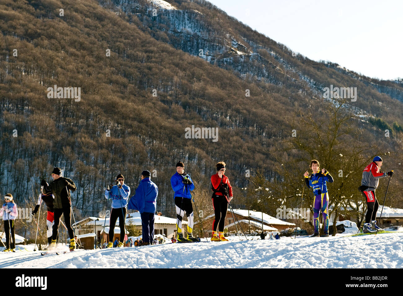 Cross country skiing Brinzio Province of Varese Italy Stock Photo