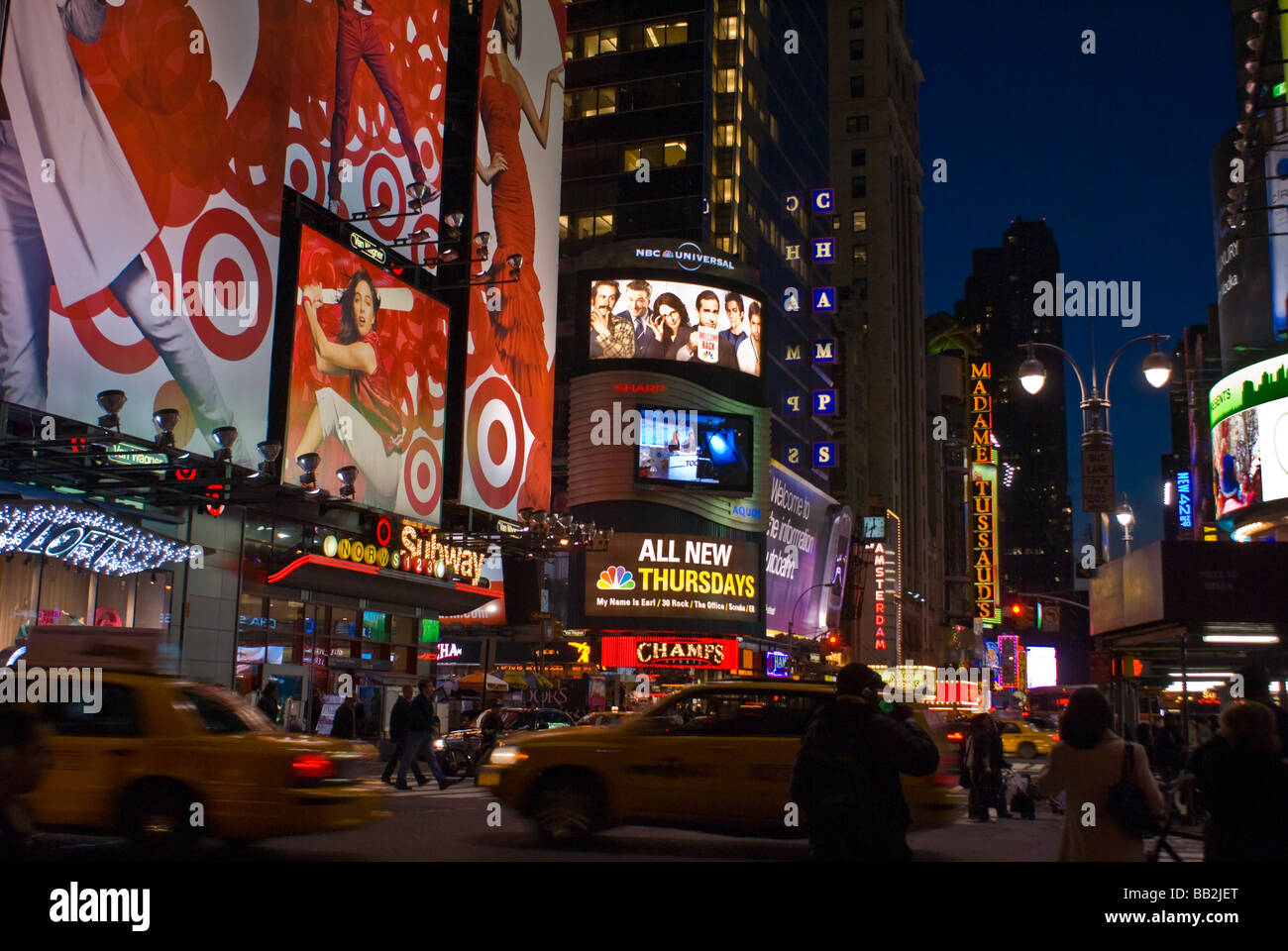 Times Square at night Stock Photo
