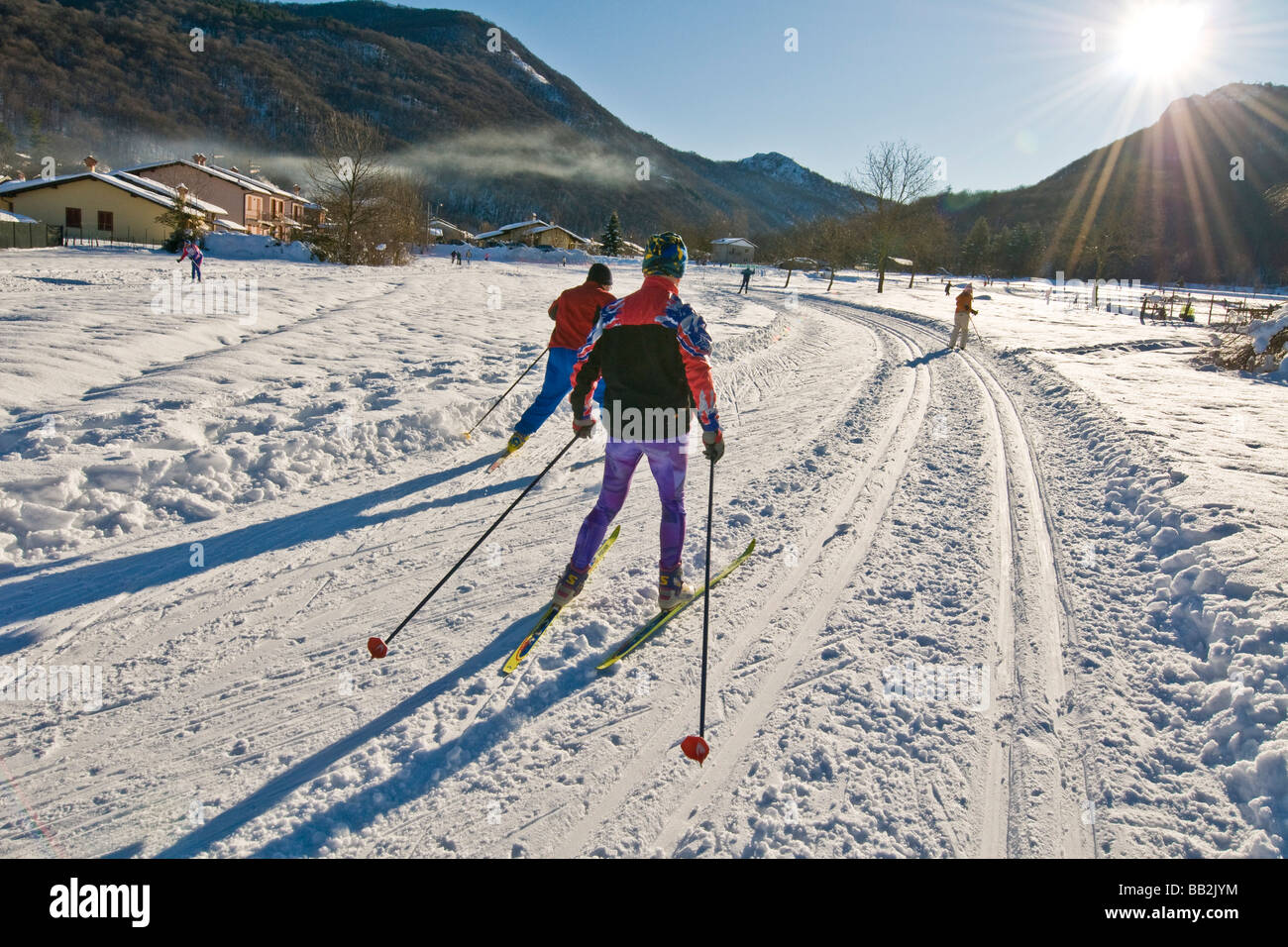 Cross country skiing Brinzio Province of Varese Italy Stock Photo