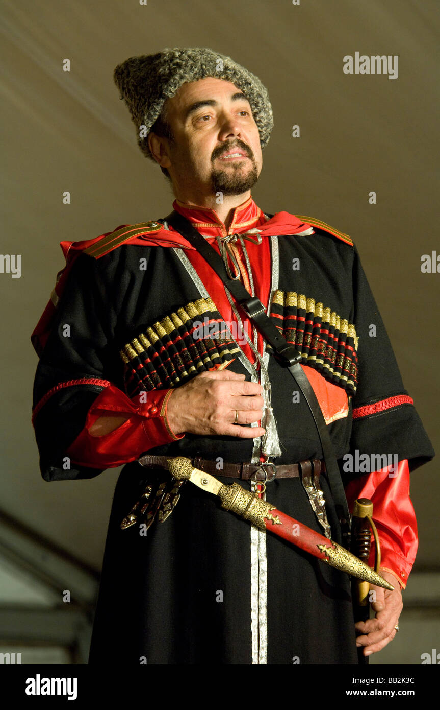Russia, St. Petersburg, Russian Cossack folkloric show. Stock Photo