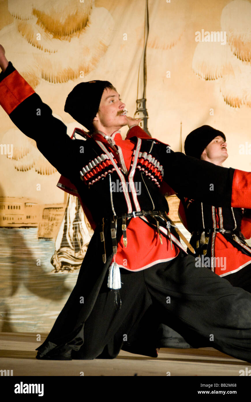 Russia, St. Petersburg, Russian Cossack folkloric show. Stock Photo